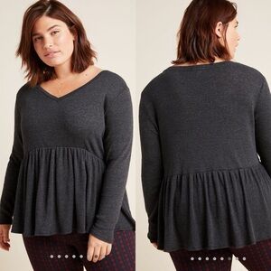 Anthropologie | Knit Jill Babydoll Top